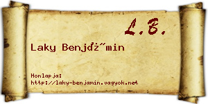 Laky Benjámin névjegykártya